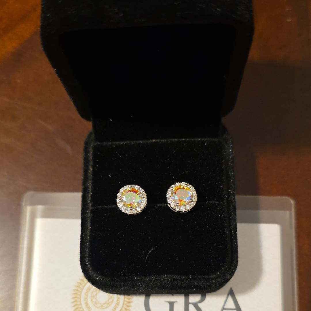 Elegant Moissanite Silver Stud Earrings